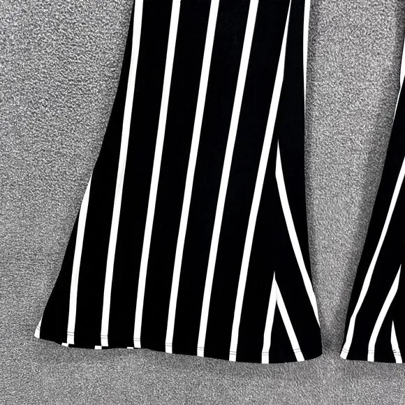 Eye Candy‎ pants Womens Blue white Stripe elastic waist Wide leg disco 80' retro - Picture 4 of 12